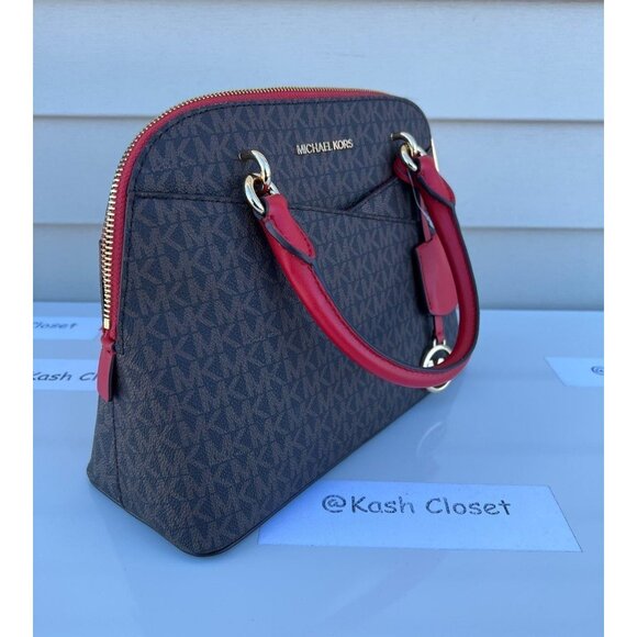 Michael Kors dome satchel purse jet set medium MK signature flame - Picture 3 of 11